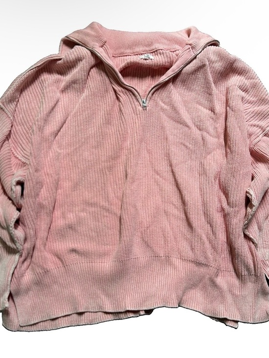 aerie Sweaters - Women’s Aerie Pink Knit 1/4 Zip Pullover Sweater Size XL